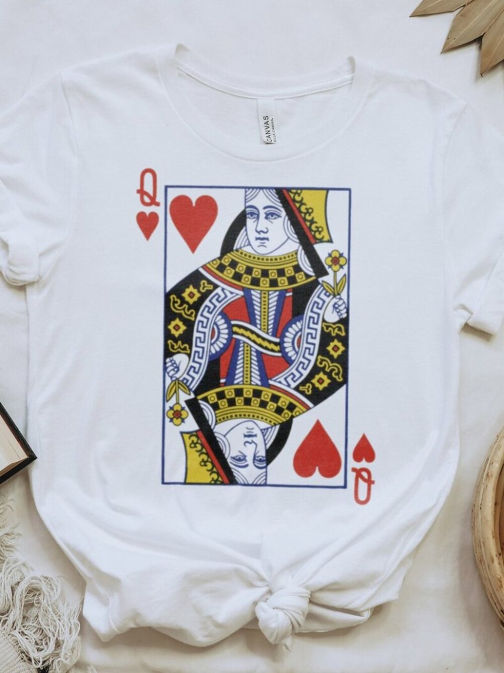 Queen of Hearts Graphic Tee ❤️👑 | Vintage Feminist Playing Cards Shirt